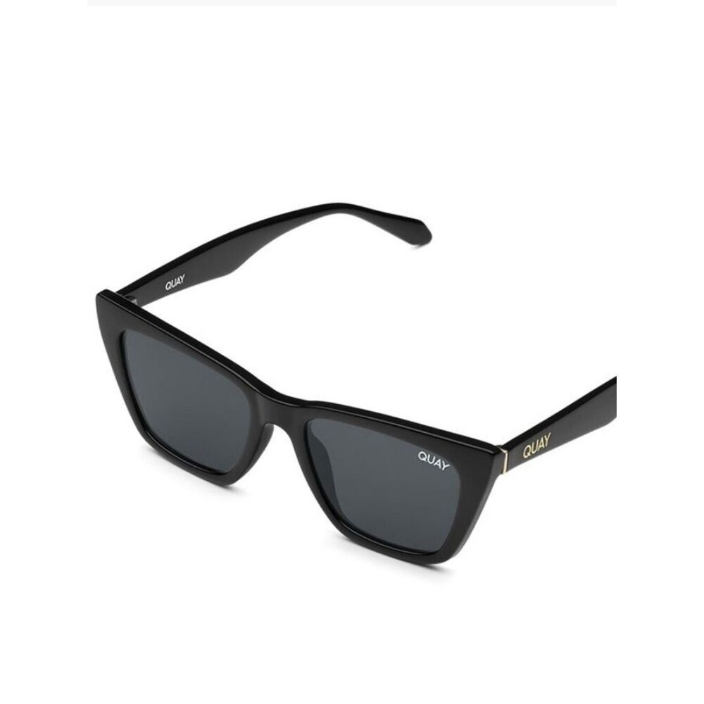 Quay Australia Call The Shots Polarized Cat-Eye Sunglasses- Black/Smoke Polar